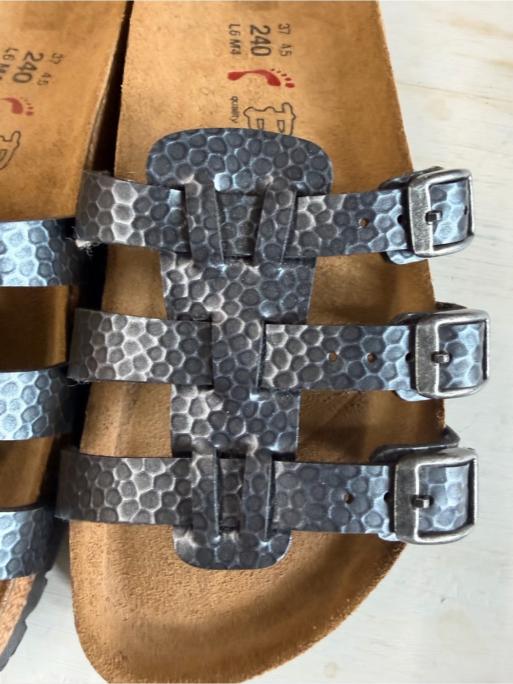 Birkenstock Women's Triple-Strap Sandals - Metallic Black - Picture 4 of 4